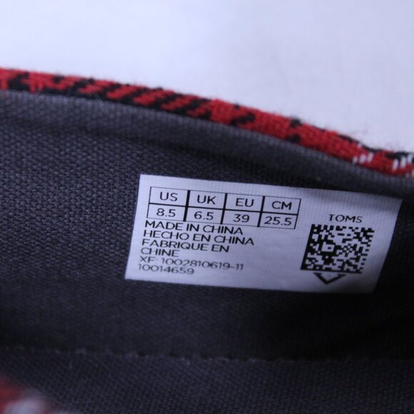 Toms Women's Red and Gray Plaid Flats - Picture 5 of 6